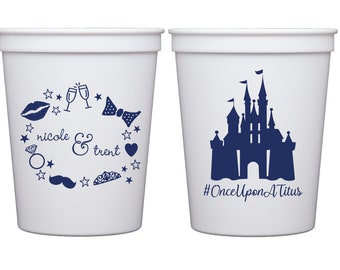 Fairytale castle cups, Fairytale wedding cups, Fairytale themed wedding cups, castle theme wedding favor, castle wedding cups