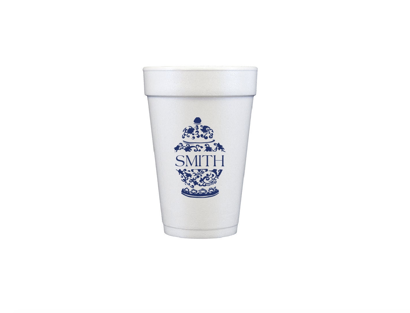Ginger Jar Foam Cups, Personalized Foam Cups, Blue and White Ginger Jar, Styrofoam  Cups, Custom Cups, Foam Party Cups, Chinoiserie Cups 