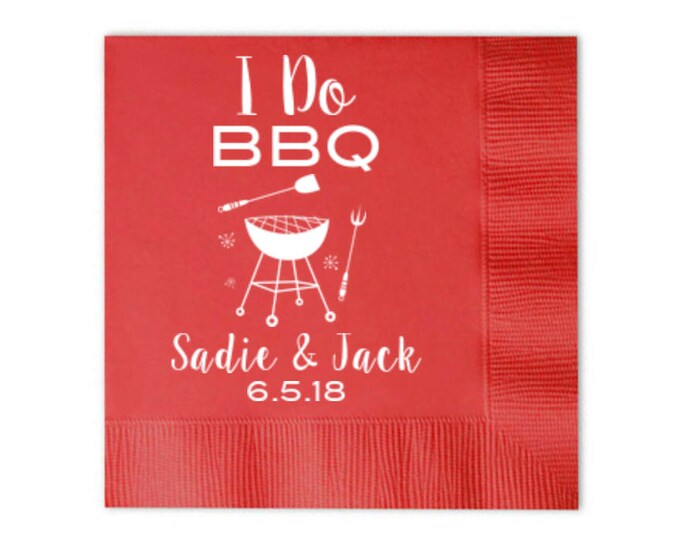 I Do Bbq Napkins Engagement Party Napkins Wedding Shower Etsy