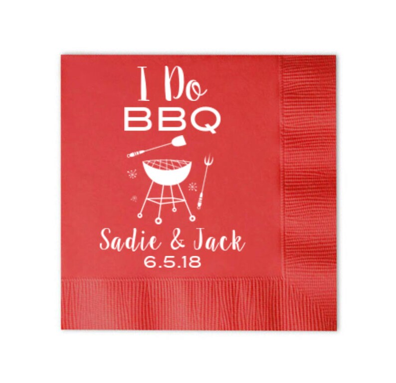 I Do Bbq Napkins Engagement Party Napkins Wedding Shower Etsy