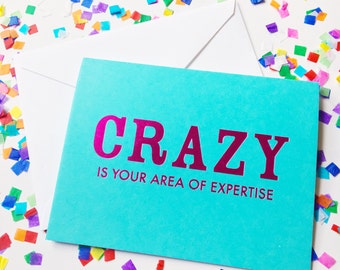 Social distancing card, Just because card, Funny snail mail, greeting card,  best friends card, You're crazy, Cute snail mail
