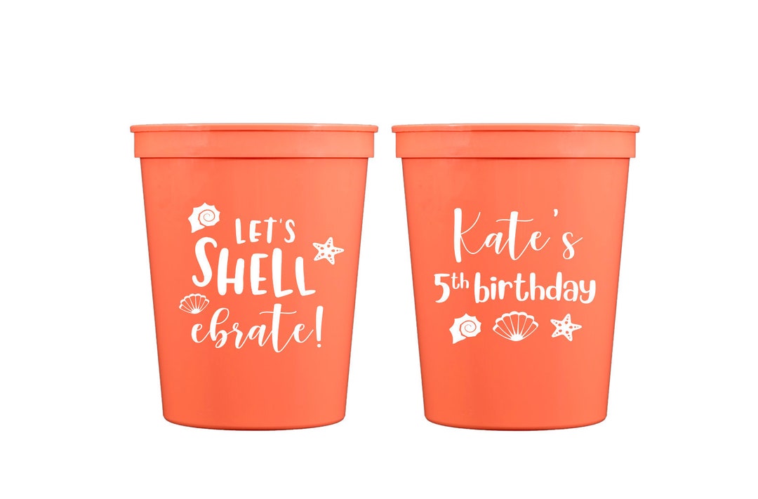 Beach Birthday, Beach Theme Cups, Beach Theme Birthday, Shell Ebrate