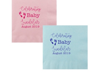 baby shower napkins, gender neutral baby shower, baby sprinkle, celebrating baby, welcome baby, personalized napkins, party napkins