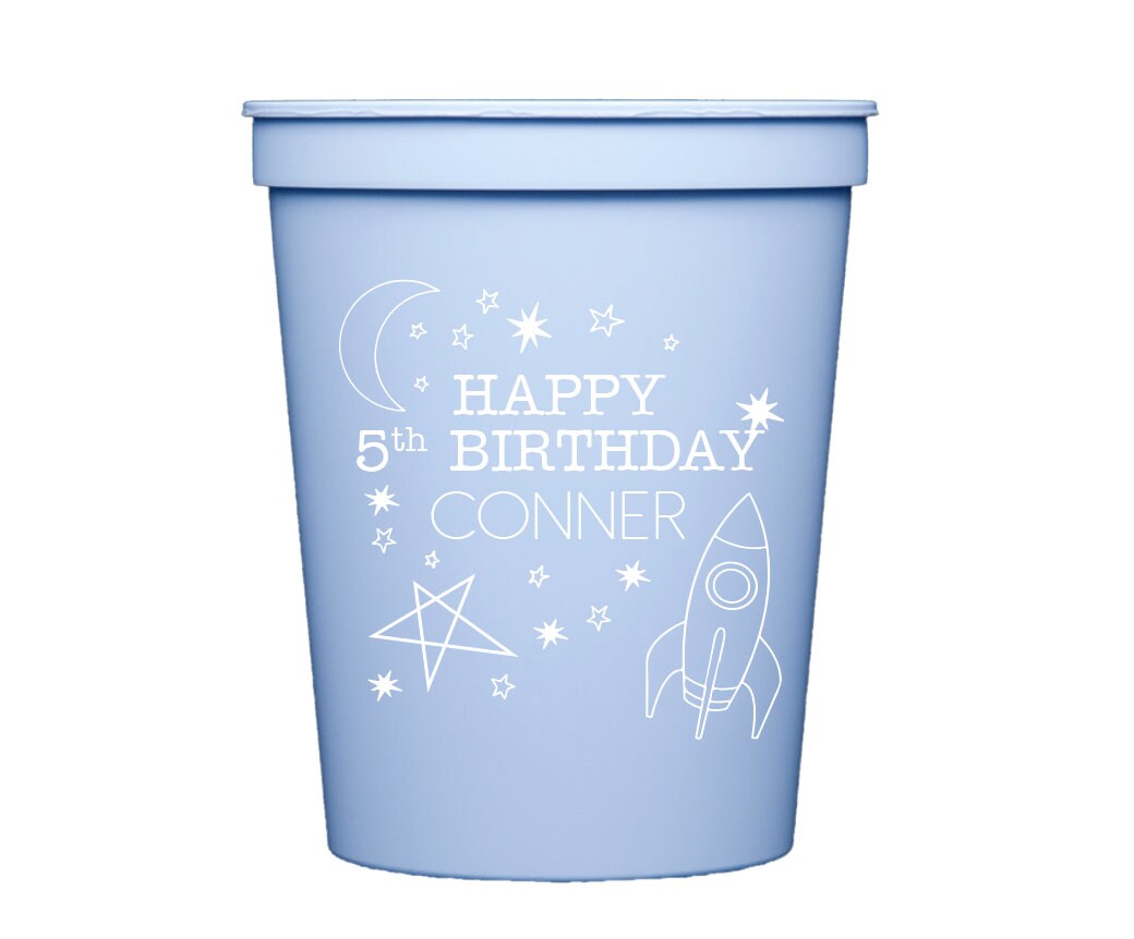Astronaut birthday cups, Spaceship birthday cups, Space themed birthday cups, Rocket ship birthday decor, Kids birthday favor, Party cups