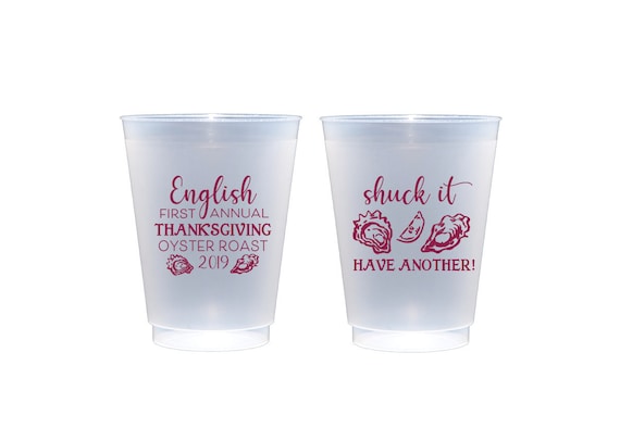 Oyster roast cups, Oyster cups, Shuck it cups, Oyster roast favor, Oyster roast decor, Personalized plastic cups, Shatterproof cups