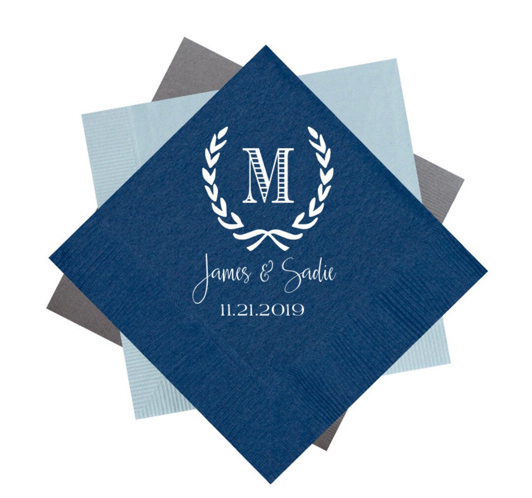 Wedding Napkins, Monogrammed Wedding Napkins, Monogrammed Napkins ...