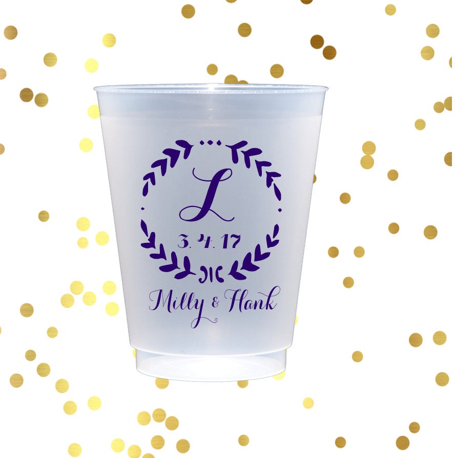 Personalized frosted cups, shatterproof cup, monogrammed plastic cup