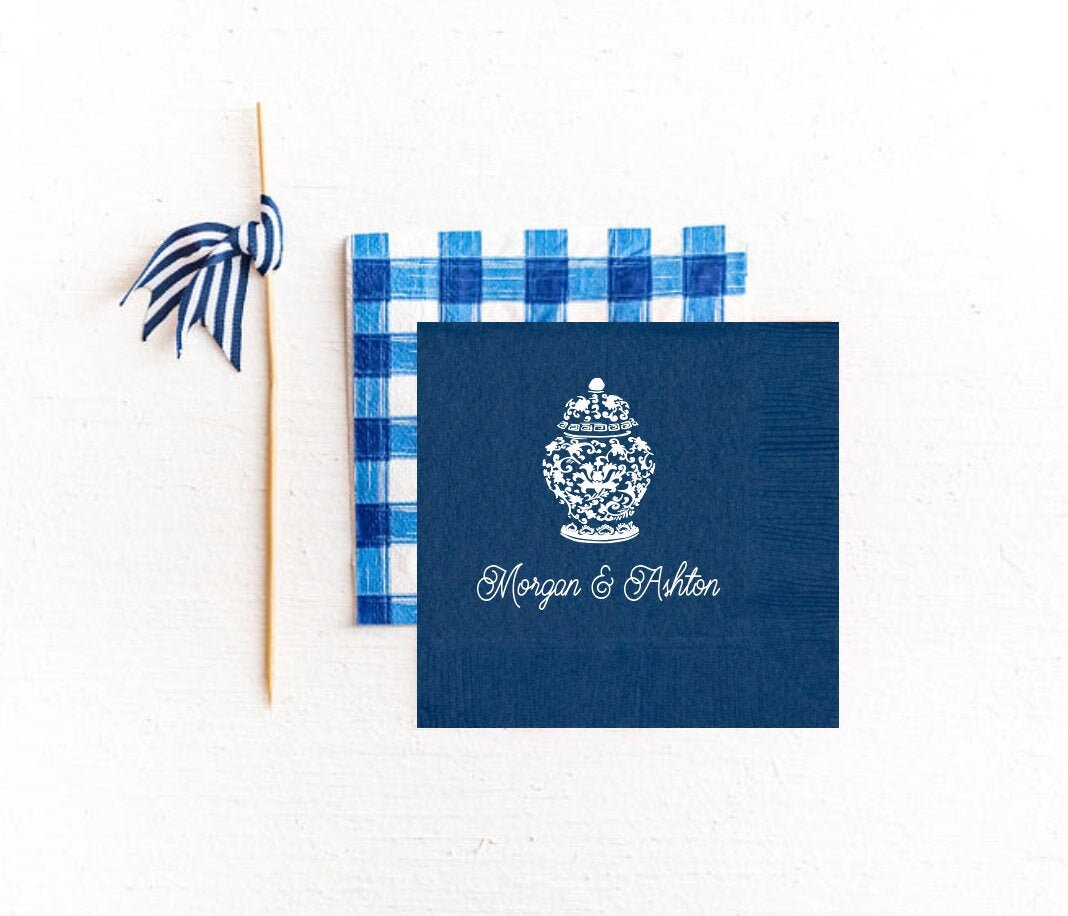Ginger jar napkins Wedding napkins Blue and white ginger jar Etsy