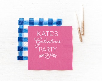 Galentines napkins, Galentines party, Valentines napkins, Valentines party napkins, Personalized napkins, Candy heart napkin, paper napkins