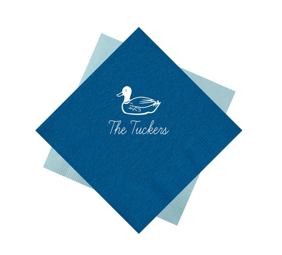 Personalized napkins, Duck napkins, Housewarming gift idea, Beverage napkins, Mallard duck decor, Mallard duck theme, Custom napkins