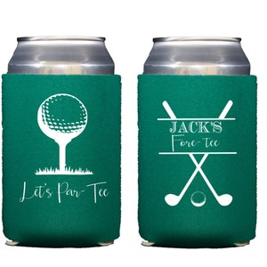 Golf party can cooler, Golf birthday favor, Golf can cooler, Fore tee, let's par tee, Golf theme party, Golf favor, Birthday cancooler