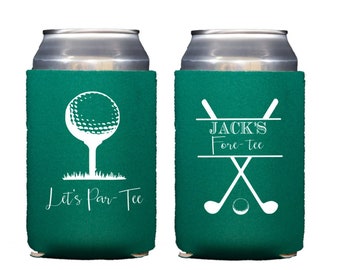 Golf party can cooler, Golf birthday favor, Golf can cooler, Fore tee, let&#39;s par tee, Golf theme party, Golf favor, Birthday cancooler