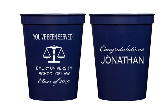 Law school graduation cups, You've been served, Grad cups, Class of 2026, grad party favor, Juris doctor, Personalized cups