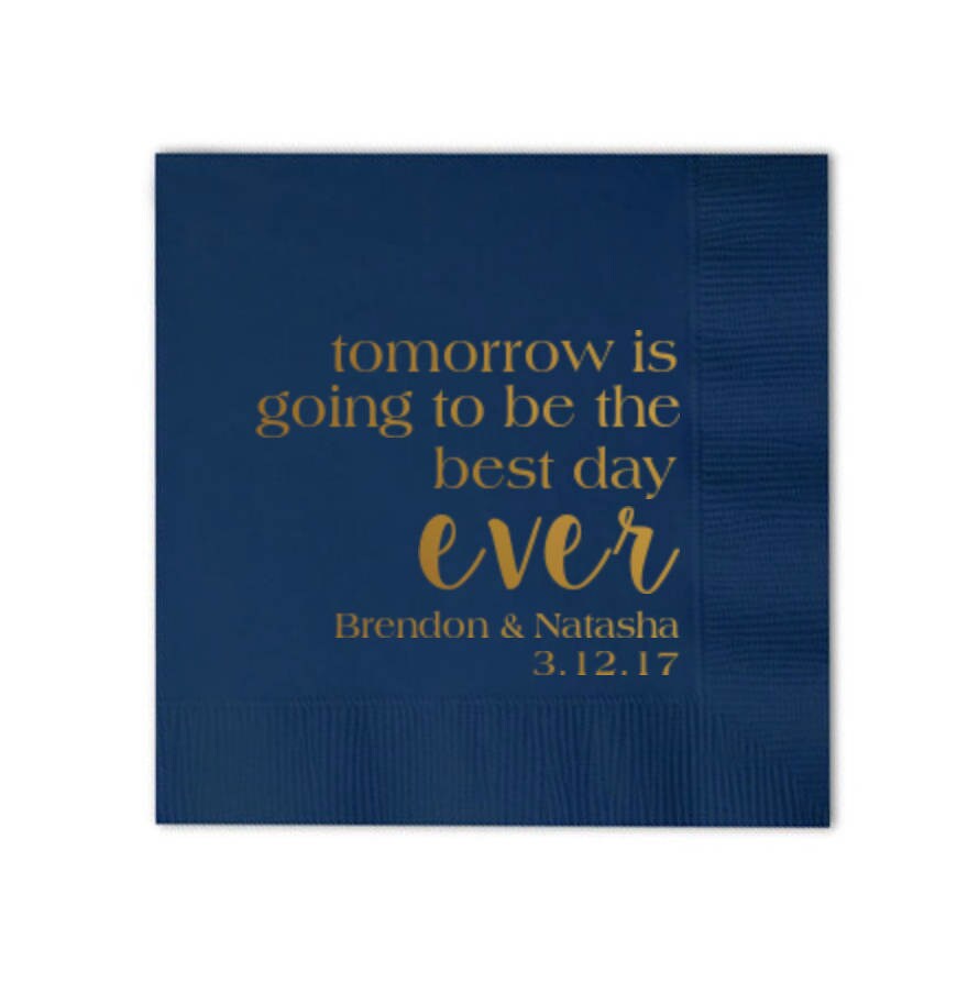 Best Day Ever Napkins Wedding Napkins Personalized Napkins