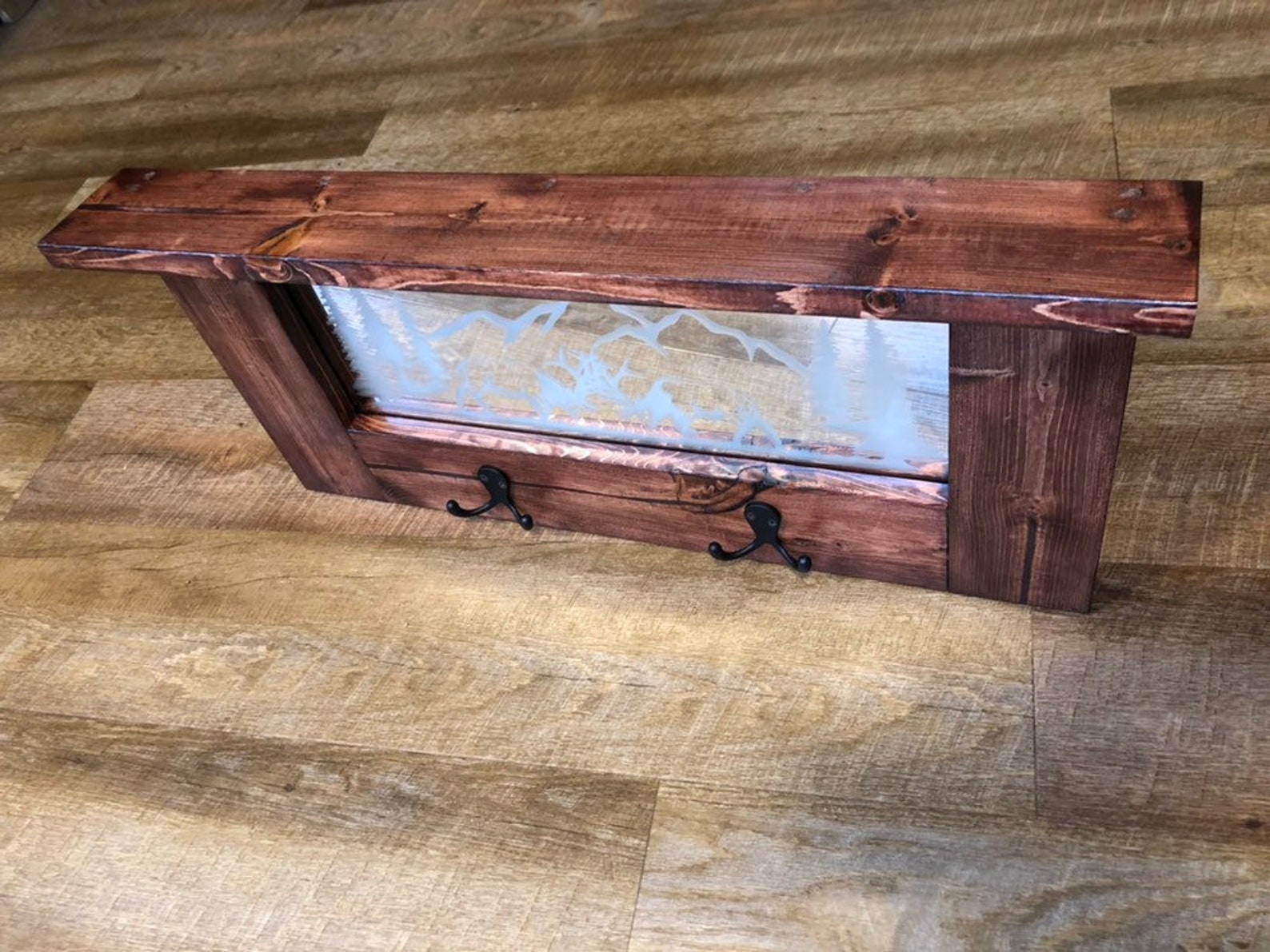 Etched Rack Fighting Elk Etched Mirror Coat/hat Rack | Etsy
