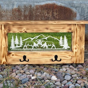Etched Rack Fighting Elk Etched Mirror Coat/hat Rack - Etsy