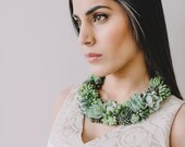 Stunning statement necklace | Live succulent jewelry | Living jewelry | Wedding jewelry.