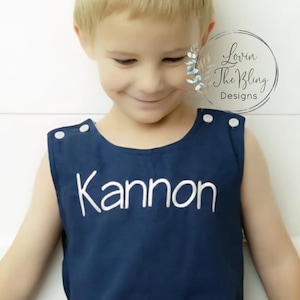 Monogrammed Shortalls – Personalized Boys' JonJon Overalls Cotton —Spring/Summer Baby & Toddler Outfit