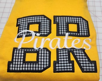 Personalized Split Varsity Embroidered School Spirit Sweatshirt – Embroidered Appliqué - Game -Day Ready! -  sports gear