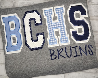 Personalized School Spirit Sweatshirt – Embroidered Appliqué, Game-Day Ready!