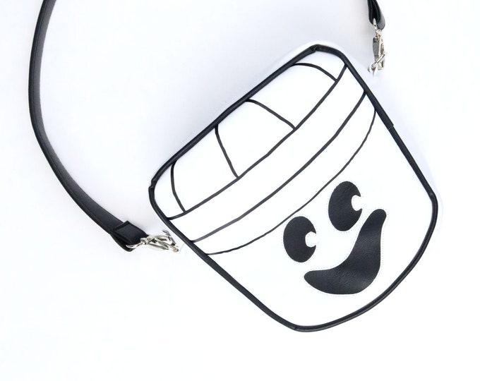 Halloween Boo Bucket Crossbody Bag, Ghost Face, Boo Bucket