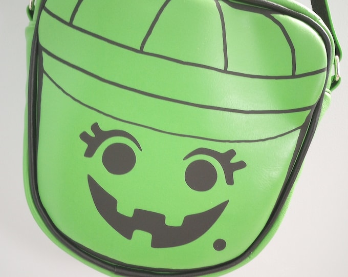 Witch Face Halloween Boo Bucket Crossbody Bag, Trick or Treat Pail