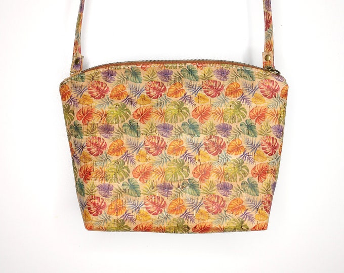 Tropical Leaf Cork Lulu Crossbody