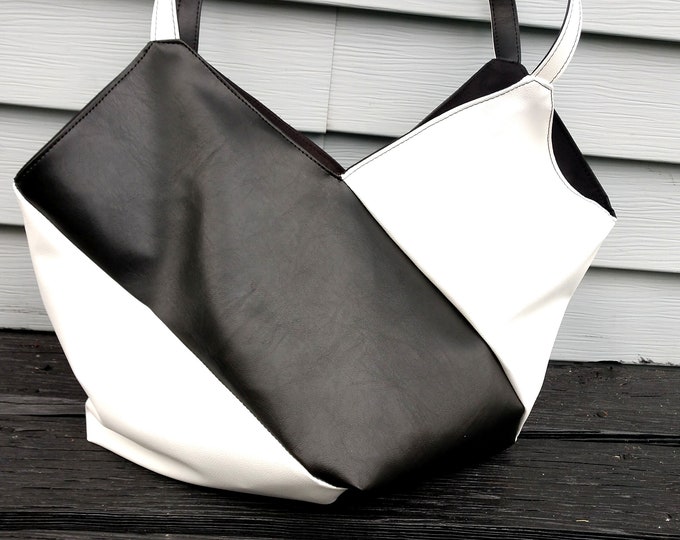 Large Black and White Windmill Tote, Ready to Ship, MulberryHillDesign
