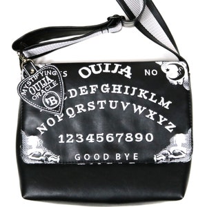 Ouija Board Small Messenger Bag with Adjustable Strap and Planchette Keychain