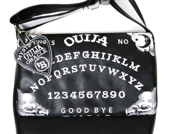 Ouija Board Messenger Bag with Planchette Keychain