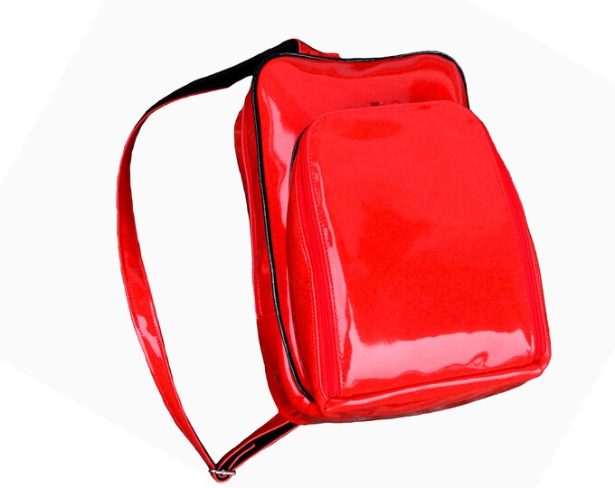 Sling Style Backpack Designed for Balloon Artists - Your Choice of Colors and Materials - Choose Glitter Vinyl, Matte Vinyl, Leather, Canvas