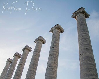 デジタル写真ダウンロード、建築写真、ミズーリ大学の柱、ミズーリ大学の四柱式柱、室内装飾、ミズーリ大学のタイガース、コロンビア・ミズーリ大学のタイガース