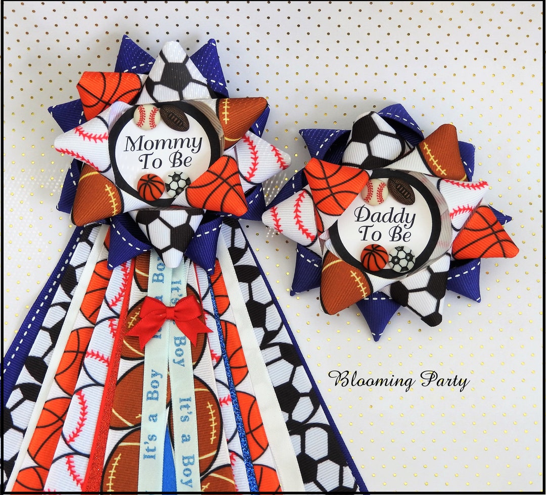 All Sports Mommy to Be Corsage and Daddy to Be Badge Baby Shower ...