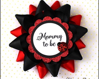 Ladybug Mommy To Be Corsage Ladybug Corsage Ladybug Baby Shower Red and Black Corsage Ladybug Grandma To Be Corsage Ladybug Party Pin