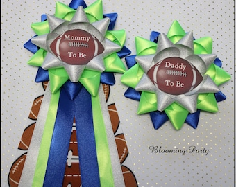 Football Mommy To Be Corsage and Football Daddy To Be Corsage Sports Theme Mommy Corsage All Football Baby Shower Corsage Football Corsage