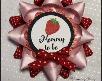 Berry Sweet Mommy To Be Corsage Strawberry Baby Shower Red Pink Baby Shower Berry Baby Shower Corsage Berry Mommy To Be Pin