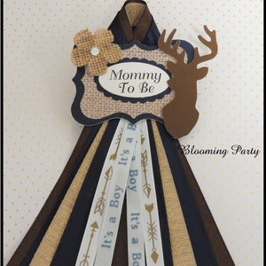 Boy Deer Mommy To Be Corsage Deer Corsage Navy Deer Mommy To Be Corsage Hunting Baby Shower Badge Oh Deer Baby Shower