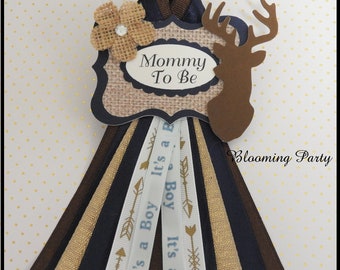 Boy Deer Mommy To Be Corsage Deer Corsage Navy Deer Mommy To Be Corsage Hunting Baby Shower Badge Oh Deer Baby Shower