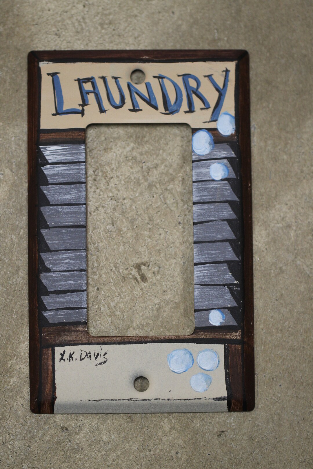 Hand Painted Metal Single GFI Cover With a Laundry Room Theme Etsy