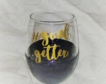 Wine Glass-Custom (Stemless--Glitter)