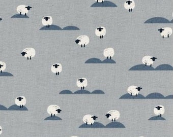 NEW!! - Cotton Fabric by the Yard - Fat Quarter Bundle - Quilt Fabric Bundle - Cotton + Steel - C5169-001 Panorama - Sheep - Newspaper