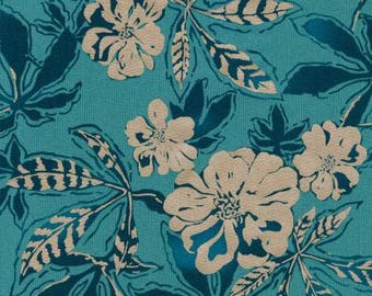Fabric by the yard - Fat Quarter Bundle - Fabric Bundle - Quilt Fabric - Teal Floral Fabric - Shimmer On - AJSP-17024-59 Ocean