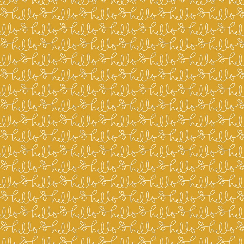 PREORDER Hello Words Fabric SHIPS AugSept 2019 Golden Days by Fancy Pants Designs for Riley Blake Golden Days Hello Coral