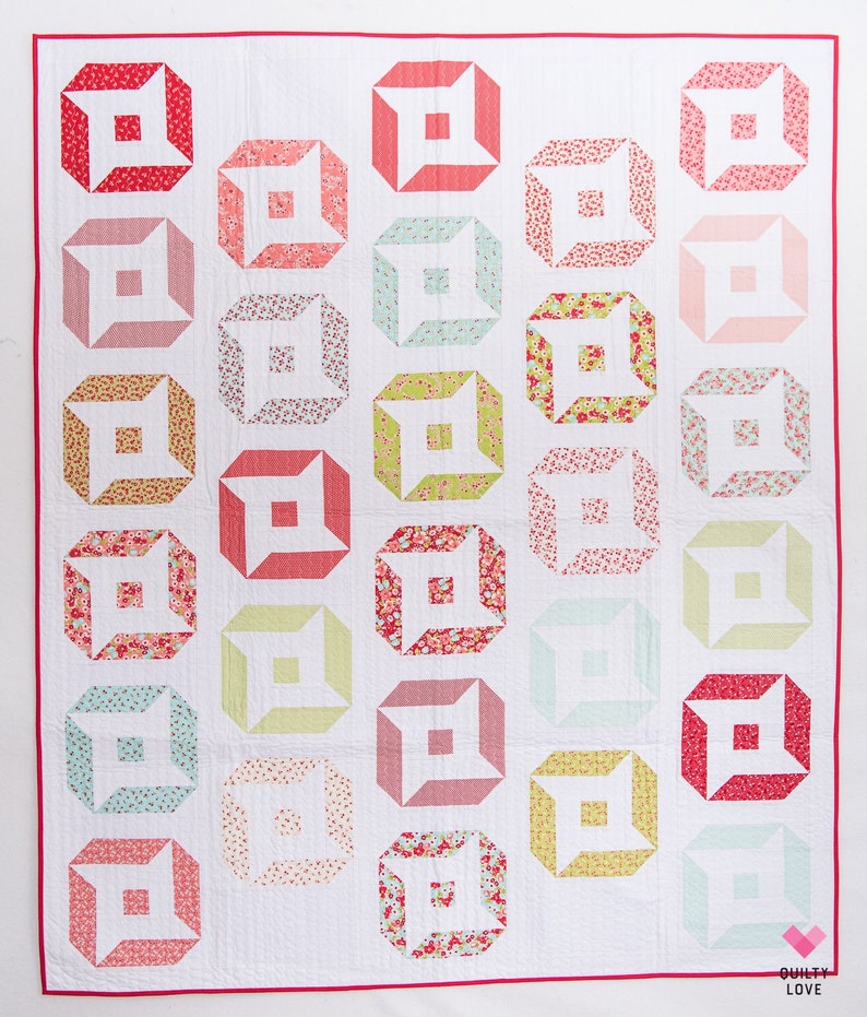 Star Quilt Pattern 4 Sizes DIY Quilt Pattern by Emily Dennis Friendly Stars Quilt Paper Pattern from Quilty Love