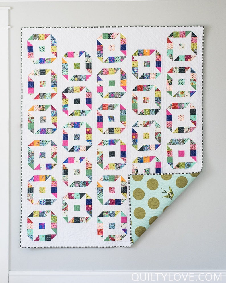 Star Quilt Pattern 4 Sizes DIY Quilt Pattern by Emily Dennis Friendly Stars Quilt Paper Pattern from Quilty Love