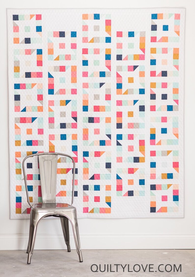 Star Quilt Pattern 4 Sizes DIY Quilt Pattern by Emily Dennis Friendly Stars Quilt Paper Pattern from Quilty Love