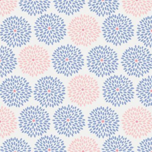 CLEARANCE! Fabric by the yard - Fat Quarter Bundle - Quilt Fabric - Fat quarter bundle - Rose Quartz and Serenity - Bursting Blooms in White