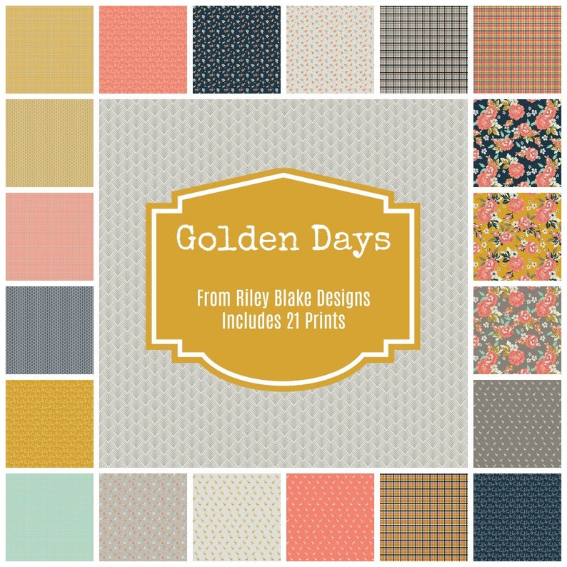 Golden Days by Fancy Pants Designs for Riley Blake PREORDER Floral Fabric SHIPS AugSept 2019 Golden Days Floral Navy