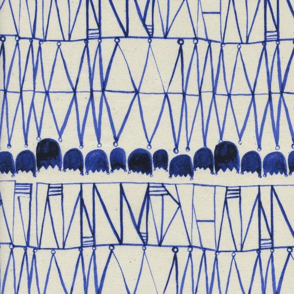 SALE!  Cotton Fabric by the yard - Modern quilt fabric - Cotton and Steel Fabric - Tulips - Bluebird from Cotton and Steel - Fat Quarter