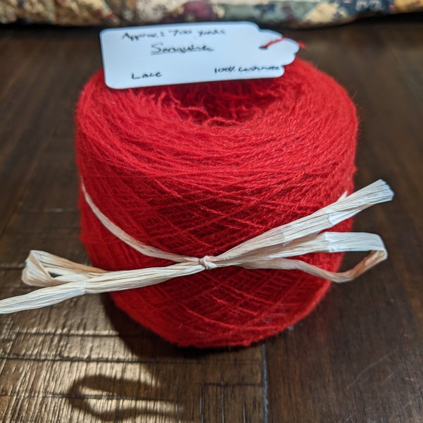 100% Cashmere Yarn- Sanguine - Lace Weight